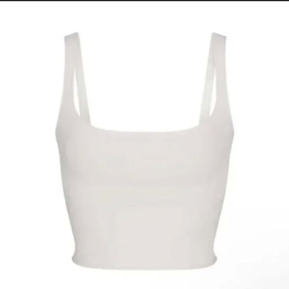 NWT SKIMS Women's Raw Edge Cropped Cami Tank Top Size X Small Color Marble